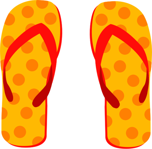 Gele flip-flops