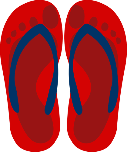 Flip-flops com pés marca vector clipart