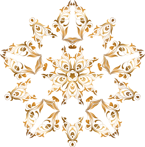 Golden floral star vektor image