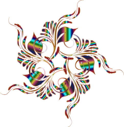 Clip-art de forma de flor com linhas coloridas