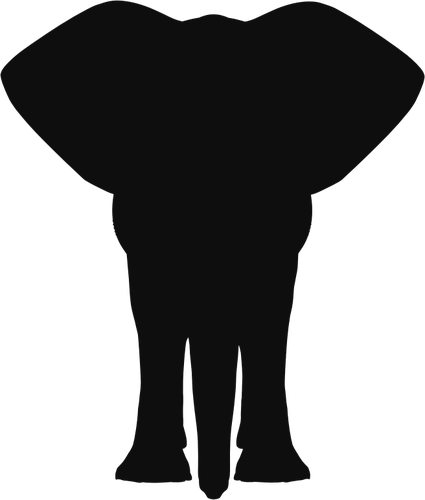 Staande olifant silhouet