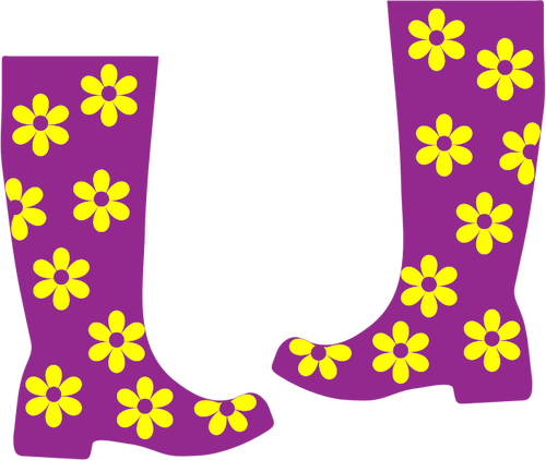 Floral rain boots