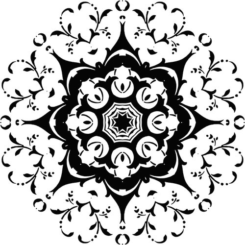 Blomstrende silhuett i svart