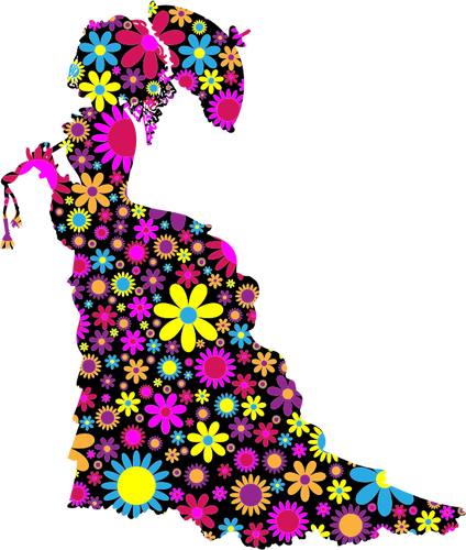 Floral lady silhouette