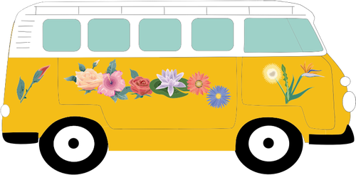 Floral Volkswagen camper