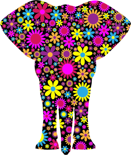 Flowery elephant image