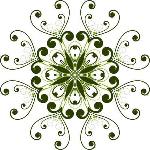 Blume mit Blüten in Dreieck-Form-ClipArt-Grafiken verziert