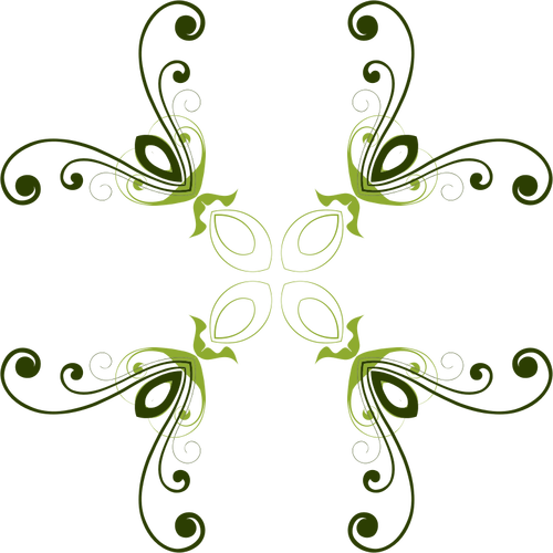 녹색 꽃 모양 벡터 그래픽