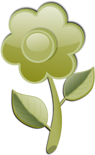 Fiore verde lucido su ClipArt vettoriali di staminali