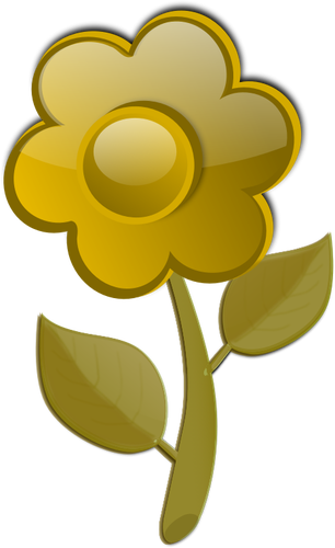 光泽黄色花的茎矢量图形