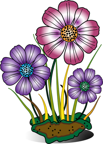 Flowers in sponge vector image