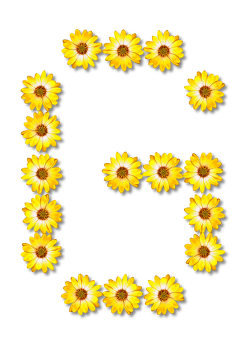 الحرف G في الزهور