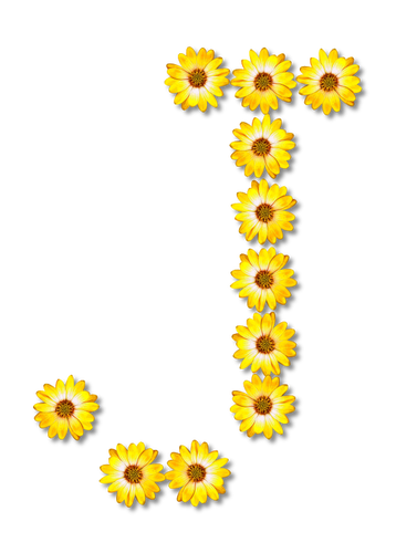 Floral letter J