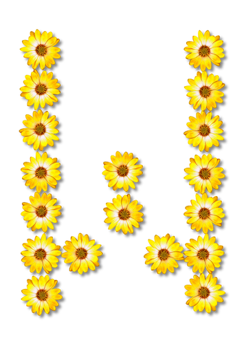 Flowery letter W