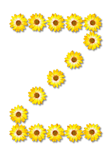 Letter Z in bloemen