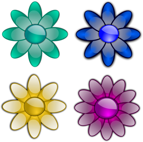 Flowers with eight petals vector image