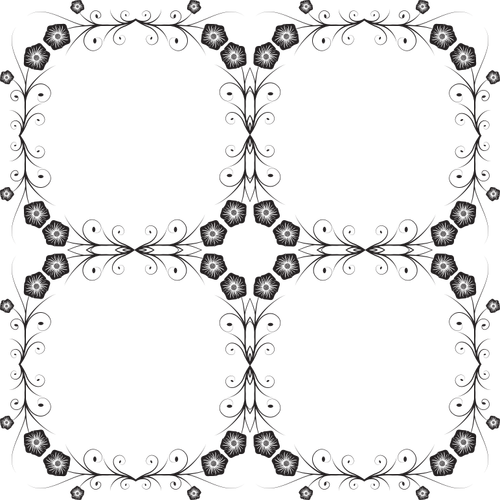 Floraler Rahmen Vektor silhouette