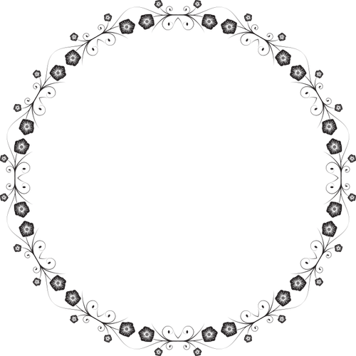 Черно-белый цветок круг