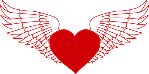 Flying heart vector image