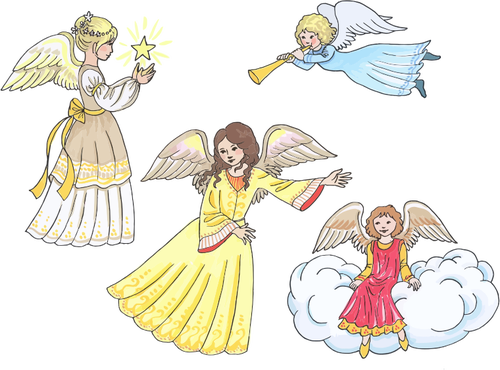 Cuatro ángeles femeninos