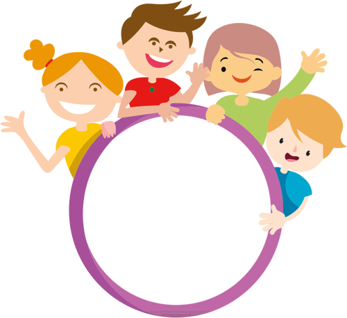 Four kids and circle