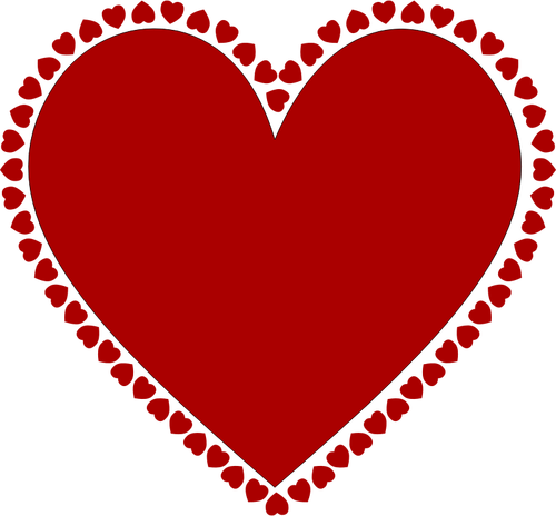 Frame of hearts vector drawing