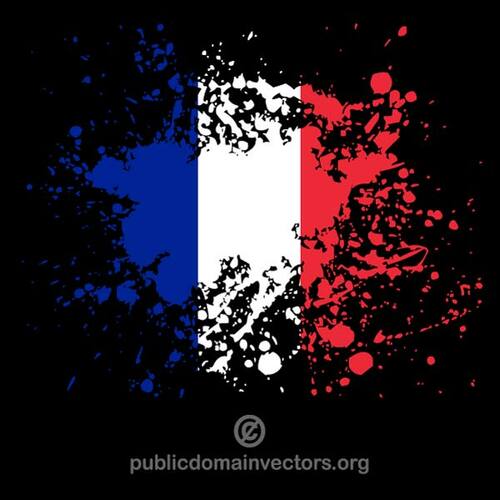 墨水飞溅与法国国旗