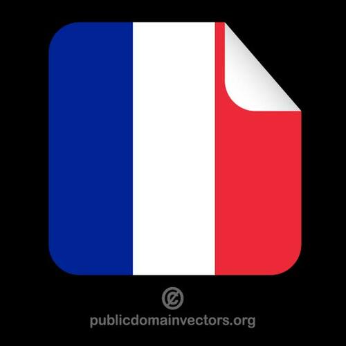 מדבקה מלבני עם הדגל הצרפתי