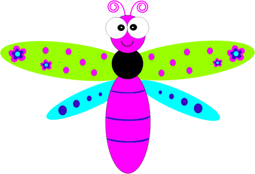 Vänliga Cartoon Dragonfly