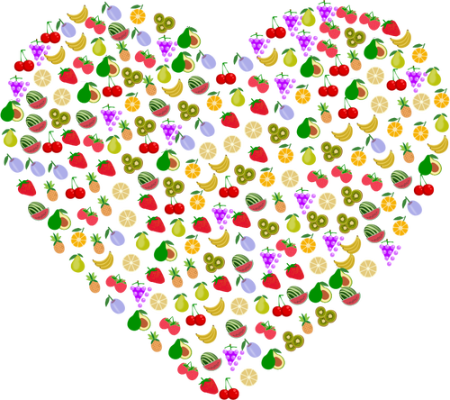 Fruit heart vector image