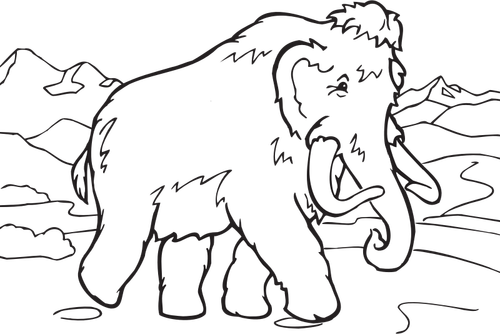 Coloriage éléphant livre vector clipart