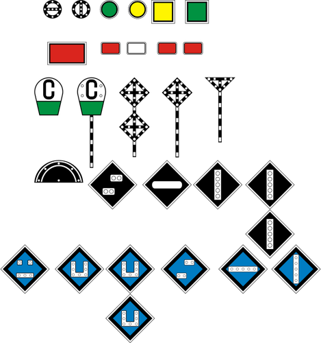 Vektor ClipArt för val av ryska järnvägarna tecken