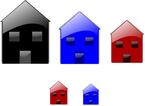 Векторное изображение глянцевый домашних икон