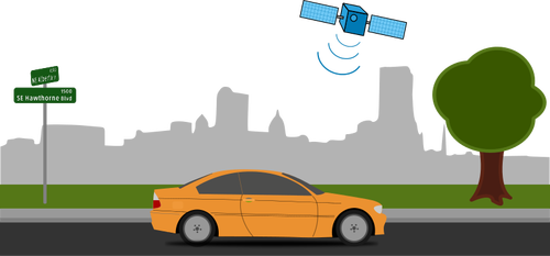 GPS navigatie in auto vector afbeelding