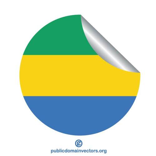 Flagga Gabon inuti klistermärke