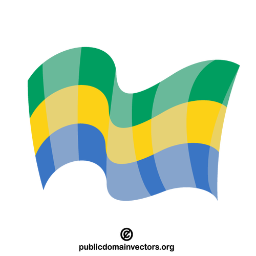Gabonesere vifter med flagg