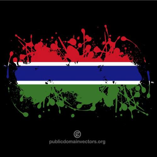 Vlag van Gambia in verf spatten