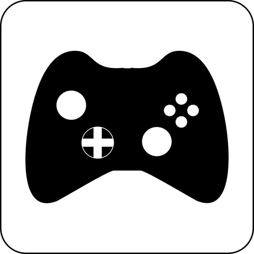 Vector tekening van zwart-wit gaming pad pictogram