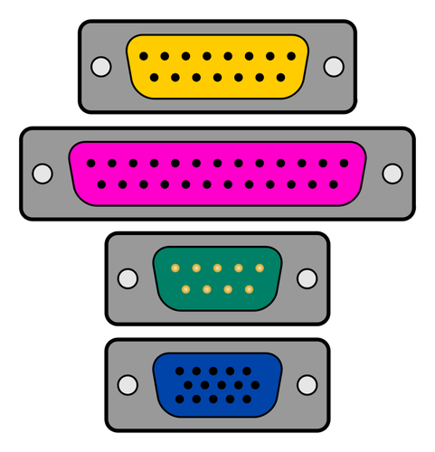 ゲーム ポート VGA プラグ ベクトル画像