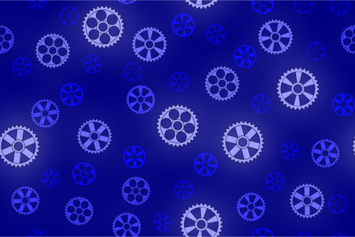 Versnellingen patroon in blauwe kleur