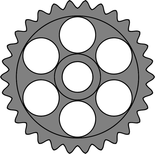 Roue de trente dents avec trous circulaires