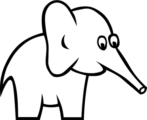 Illustration vectorielle de gros éléphant oreilles