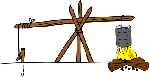 Camp koken kraan vector tekening