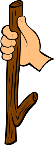 Wood stick in hand vector clip art