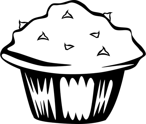 Ilustración de vector muffin de chocolate