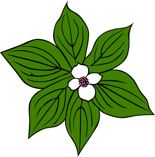 Flor con hojas verdes vector arte