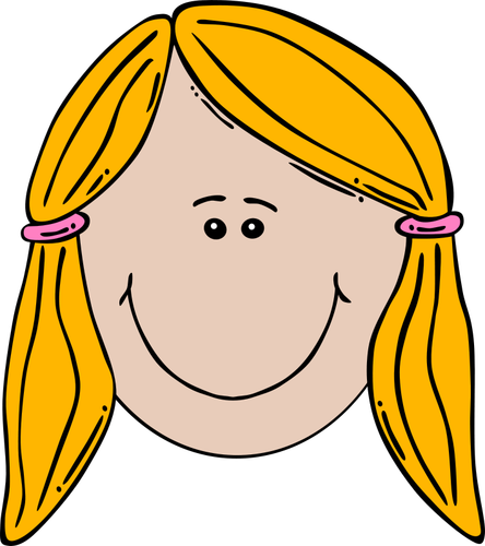 Девушка лицо мультфильм векторное изображение