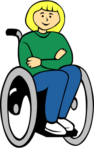 Garota em imagem vetorial de cadeira de rodas