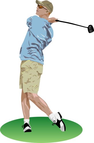 בתמונה וקטורית של שחקן גולף
