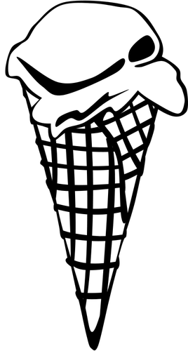 Vector de la imagen de una cucharada de helado en un cono